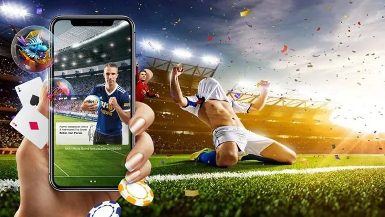 A person holding a smartphone with a responsible gaming icon