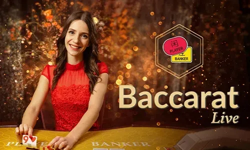 Live dealer dealing cards at a Baccarat table